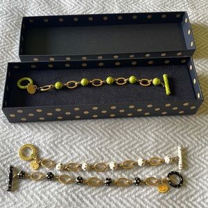 Two Mackenzie-Childs bracelets in black & white 7.5” length